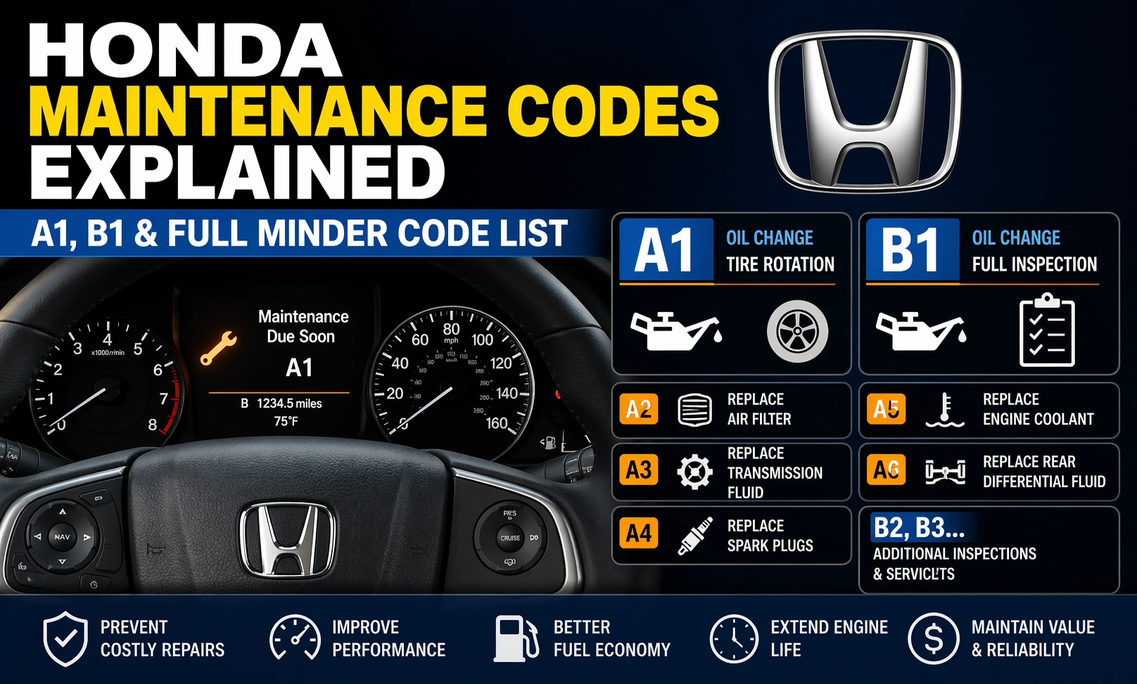 Honda Maintenance Codes